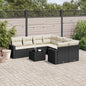 JUNG Vida 9-tlg. Garten-Sofagarnitur mit Kissen Schwarz Poly Rattan