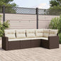 JUNG Vida 5-tlg. Garten-Sofagarnitur mit Kissen Braun Poly Rattan