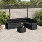 JUNG Vida 7-tlg. Garten-Sofagarnitur mit Kissen Schwarz Poly Rattan