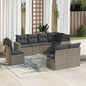 JUNG Vida 8-tlg. Garten-Sofagarnitur mit Kissen Grau Poly Rattan