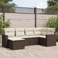 JUNG Vida 6-tlg. Garten-Sofagarnitur mit Kissen Braun Poly Rattan