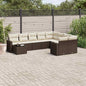 JUNG Vida 10-tlg. Garten-Sofagarnitur mit Kissen Braun Poly Rattan