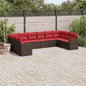 JUNG Vida 10-tlg. Garten-Sofagarnitur mit Kissen Braun Poly Rattan
