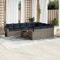 JUNG Vida 11-tlg. Garten-Sofagarnitur mit Kissen Grau Poly Rattan