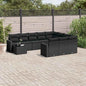 JUNG Vida 11-tlg. Garten-Sofagarnitur mit Kissen Schwarz Poly Rattan