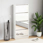 JUNG Vida Schuhschrank mit Spiegel 4 Fächer Hochglanz-Weiß 63x17x134 cm