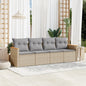 JUNG Vida 4-tlg. Garten-Sofagarnitur mit Kissen Beigemischung Poly Rattan