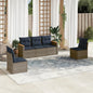 JUNG Vida 5-teiliges Gartensofa-Set mit Kissen, grau, Polyrattan