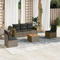 JUNG Vida 6-tlg. Garten-Sofagarnitur mit Kissen Grau Poly Rattan