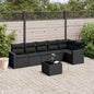 JUNG Vida 7-tlg. Garten-Sofagarnitur mit Kissen Schwarz Poly Rattan