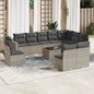 JUNG Vida 11-tlg. Garten-Sofagarnitur mit Kissen Hellgrau Poly Rattan