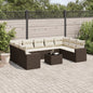 JUNG Vida 10-tlg. Garten-Sofagarnitur mit Kissen Braun Poly Rattan
