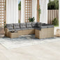 JUNG Vida 10-tlg. Garten-Sofagarnitur mit Kissen Beige Poly Rattan