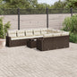 JUNG Vida 11-tlg. Garten-Sofagarnitur mit Kissen Braun Poly Rattan