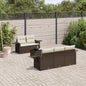 JUNG Vida 6-tlg. Garten-Sofagarnitur mit Kissen Braun Poly Rattan