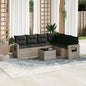 JUNG Vida 7-tlg. Garten-Sofagarnitur mit Kissen Hellgrau Poly Rattan
