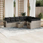 JUNG Vida 10-tlg. Garten-Sofagarnitur mit Kissen Hellgrau Poly Rattan