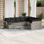 JUNG Vida 10-tlg. Garten-Sofagarnitur mit Kissen Hellgrau Poly Rattan