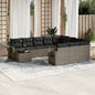 JUNG Vida 11-tlg. Garten-Sofagarnitur mit Kissen Grau Poly Rattan