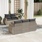 JUNG Vida 6-tlg. Garten-Sofagarnitur mit Kissen Hellgrau Poly Rattan
