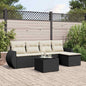 JUNG Vida 6-tlg. Garten-Sofagarnitur mit Kissen Schwarz Poly Rattan
