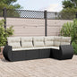 JUNG Vida 5-tlg. Garten-Sofagarnitur mit Kissen Schwarz Poly Rattan