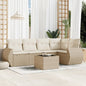 JUNG Vida 6-tlg. Garten-Sofagarnitur mit Kissen Beige Poly Rattan