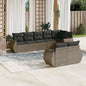 JUNG Vida 8-tlg. Garten-Sofagarnitur mit Kissen Grau Poly Rattan