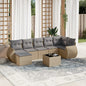 JUNG Vida 8-tlg. Garten-Sofagarnitur mit Kissen Beige Poly Rattan