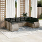 JUNG Vida 9-tlg. Garten-Sofagarnitur mit Kissen Grau Poly Rattan