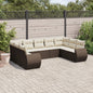 JUNG Vida 9-tlg. Garten-Sofagarnitur mit Kissen Braun Poly Rattan