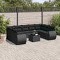 JUNG Vida 10-tlg. Garten-Sofagarnitur mit Kissen Schwarz Poly Rattan