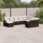 JUNG Vida 10-tlg. Garten-Sofagarnitur mit Kissen Braun Poly Rattan