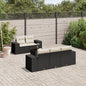 JUNG Vida 6-tlg. Garten-Sofagarnitur mit Kissen Schwarz Poly Rattan