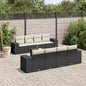 JUNG Vida 9-tlg. Garten-Sofagarnitur mit Kissen Schwarz Poly Rattan