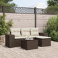 JUNG Vida 5-tlg. Garten-Sofagarnitur mit Kissen Braun Poly Rattan