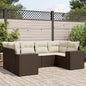 JUNG Vida 6-tlg. Garten-Sofagarnitur mit Kissen Braun Poly Rattan