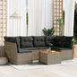 JUNG Vida 7-tlg. Garten-Sofagarnitur mit Kissen Grau Poly Rattan