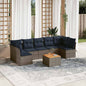 JUNG Vida 8-tlg. Garten-Sofagarnitur mit Kissen Grau Poly Rattan