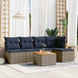 JUNG Vida 6-teiliges Gartensofa-Set mit Kissen, grau, Polyrattan