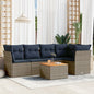 JUNG Vida 6-tlg. Garten-Sofagarnitur mit Kissen Grau Poly Rattan