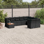 JUNG Vida 10-tlg. Garten-Sofagarnitur mit Kissen Schwarz Poly Rattan