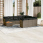 JUNG Vida 11-tlg. Garten-Sofagarnitur mit Kissen Grau Poly Rattan