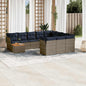 JUNG Vida 11-tlg. Garten-Sofagarnitur mit Kissen Grau Poly Rattan
