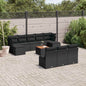 JUNG Vida 11-tlg. Garten-Sofagarnitur mit Kissen Schwarz Poly Rattan