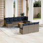 JUNG Vida 11-teiliges Gartensofa-Set mit Kissen, grau, Polyrattan