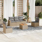 JUNG Vida 6-tlg. Garten-Sofagarnitur mit Kissen Beige Poly Rattan