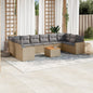 JUNG Vida 11-tlg. Garten-Sofagarnitur mit Kissen Beige Poly Rattan