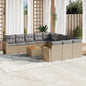 JUNG Vida 12-tlg. Garten-Sofagarnitur mit Kissen Beige Poly Rattan