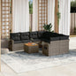 JUNG Vida 9-tlg. Garten-Sofagarnitur mit Kissen Grau Poly Rattan